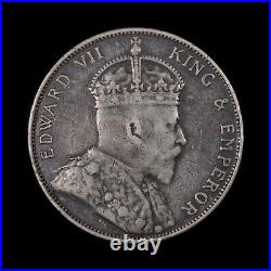 1904 Hong Kong 50 Cents Rare World Silver Coin