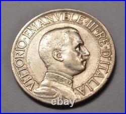 1909 Italy 1 Lire Silver World Coin HIGH DETAIL