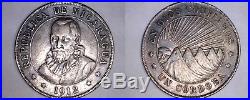 1912-H Nicaragua 1 Cordoba World Silver Coin