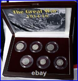 1914-18 The Great War 6 Silver Coins Centennial Collection Box #1079