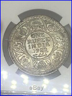 1920-C INDIA BRITISH RUPEE NGC MS 63 Silver Collectible World Coin