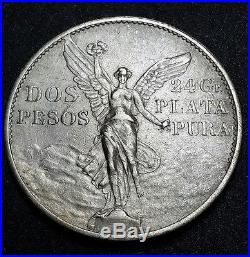 1921 Mexico Centennial Of Independence 2 Dos Pesos. 900 Plata World Silver Coin