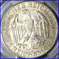 1930-D PCGS MS 62 Zeppelin World Flight Germany 5 Mark Silver Coin (24061103D)