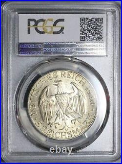 1930-D PCGS MS 62 Zeppelin World Flight Germany 5 Mark Silver Coin (24061103D)