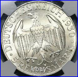 1930-F NGC MS 66 Zeppelin World Flight Germany 5 Mark Silver Coin (20052003C)