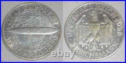 1930G Silver Coin Germany Weimar Republic 3 Reichsmark Graff Zeppelin World Flgt 1930G Silver Coin Germany Weimar Republic 3 Reichsmark Graff Zeppelin World Flgt