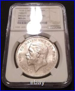 1935 great britain crown ngc ms64 uncirculated silver dragon popular world coin