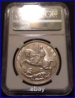 1935 great britain crown ngc ms64 uncirculated silver dragon popular world coin