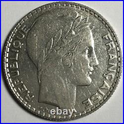 1937 France 10 Francs Key Date KM#878 68% Silver World Coin 0933