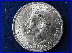 1938 Canada Silver Dollar High Grade Bu/unc World Crown Coin. 800 Fine