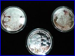 1939-1945 Triple Air, Land & Sea Set The Second World War Silver Proof £2 Coins