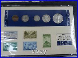 1941-1945 World War II Coin & Stamp Collection WWII US 90% Silver Annual Sets