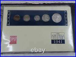 1941-1945 World War II Coin & Stamp Collection WWII US 90% Silver Annual Sets