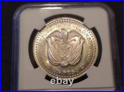 1956 colombia peso ngc ms66 200th Anniversary of Popayan Mint world silver coin