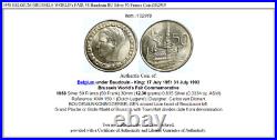 1958 BELGIUM BRUSSELS WORLD's FAIR 58 Baudouin BU Silver 50 Francs Coin i102919