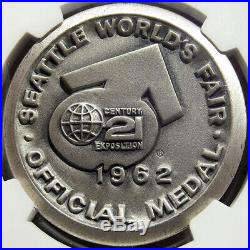1962 Seattle World's Fair World of Science Silver Medal MS68 NGC Token, Coin