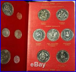 1968-1970 Complete RED FAO World 52-Coin Album With Silver/Proof Coins As Issued
