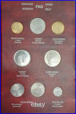 1968-74 Complete RED FAO World 48-Coin Album With Silver/Proof Coins As Issued