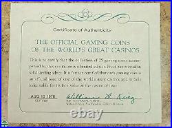 1978 25-piece Set Of Official Gaming Coins Of World's Greatest Casinos