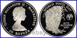 1981 Mauritius Silver 10 Rupees World Food Day PCGS PR 67 DCAM