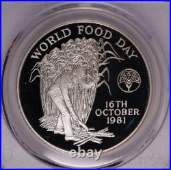 1981 Mauritius Silver 10 Rupees World Food Day PCGS PR 67 DCAM