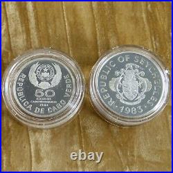 1983 1984 FAO WORLD FISHERIES PIEDFORT 8 COIN SILVER PROOF SET cased