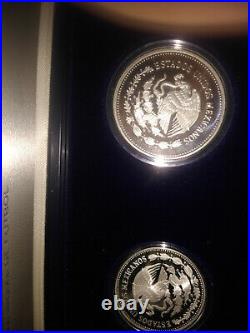 1985-86 Mexico World Cup Soccer Silver Proof 3 Coin Set