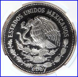 1985 MEXICO FIFA World Cup 1986 Football Soccer PF Silver 100P Coin NGC i105689
