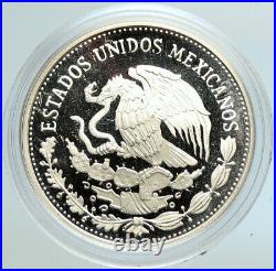 1985 MEXICO FIFA World Cup 1986 Football Soccer PRF Silver 50 Peso Coin i105600