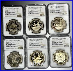 1986 Isle of Man Crown Mexico World Cup Proof Collection Set of 6 Coins Top Pops