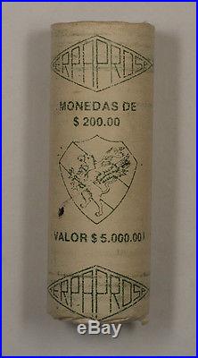 1986 Mexico $200 Pesos FIFA Soccer World Cup Commemorative Coin Roll OBW