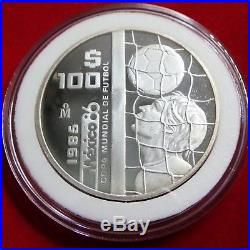 1986 Mexico Official World Cup 92.5% Silver Proof Coin Set 25 & 50 & 100 Pesos