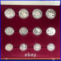 1986 Mexico World Champion Of Football Silver Proof 12 Coin Set