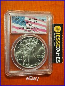 1987 Silver Eagle Pcgs Ms69 World Trade Center Wtc Recovery 9/11