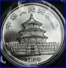1989 China Silver Panda 10 Yuan 1 oz. Fine Silver Round Brilliant World Coin