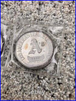 1989 World Series Battle Bay Baseball- Lot/2 1 oz. 999 Silver Coins A's & Giants