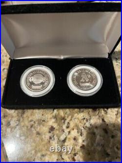 1989 World Series Battle of the Bay, A's & Giants 1oz. 999 Silver Round 2 Coins