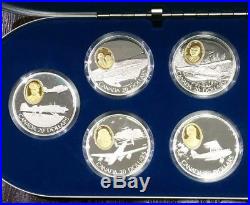 1990 Canada 1 Oz. 925 Fine Silver $20 Powered Flight In Canada Proof World Coins