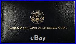 1991-95 US Mint World War 2 Commem 3 Coin Silver & Gold UNC Set as Issued DGH
