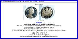 1991 BARBADOS Discovery of NEW WORLD Old Proof Silver 10 Dollars Coin i104015