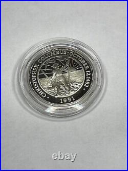 1991 Bahamas 5 dollar silver coin Columbus Discovery of the world Proof