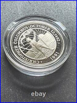 1991 Bahamas 5 dollar silver coin Columbus Discovery of the world Proof