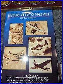 1991 Marshall Islands Aircraft of World War II $10.00 Coins 24 pc. Proof Set