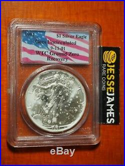 1991 Silver Eagle Pcgs Gem Uncirculated World Trade Center Wtc Recovery 9/11