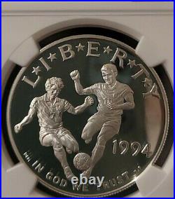 1994-S World Cup S$1 NGC PF70 Commemorative Silver Dollar Soccer Proof UCAM