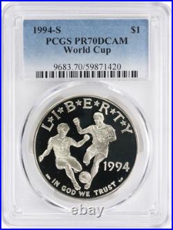 1994-S World Cup Silver Commemorative Dollar PR70DCAM PCGS Proof 70 Deep Cameo