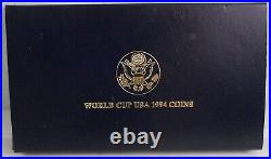 1994 World Cup 3 Coin Proof Commemorative Set 1 Gold & 2 Silver Coins with COA