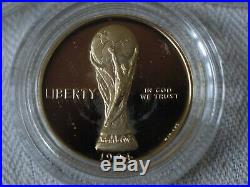 1994 World Cup 3 coin set, $5 Gold, $1 Silver, 50c Cu-Ni, PROOF, COA