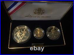 1994 World Cup USA Commemorative 3 coin Proof set