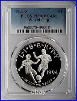 1994-s $1 World Cup Proof Silver Dollar Commemorative Pcgs Pr70 Dcam 49031844